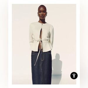 FAUX SUEDE PEPLUM JACKET-Ecru -SIZE XL